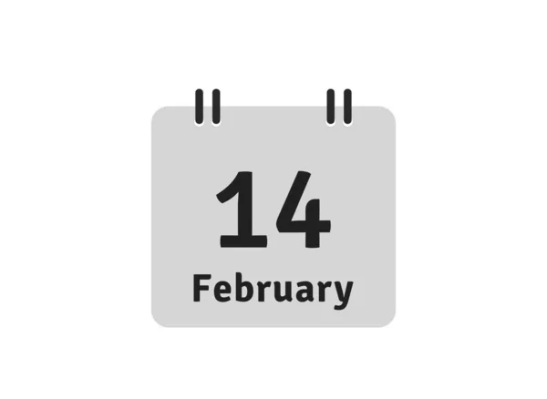 Icono del calendario 14 febrero día de San Valentín. Elemento de diseño día de San Valentín — Vector de stock