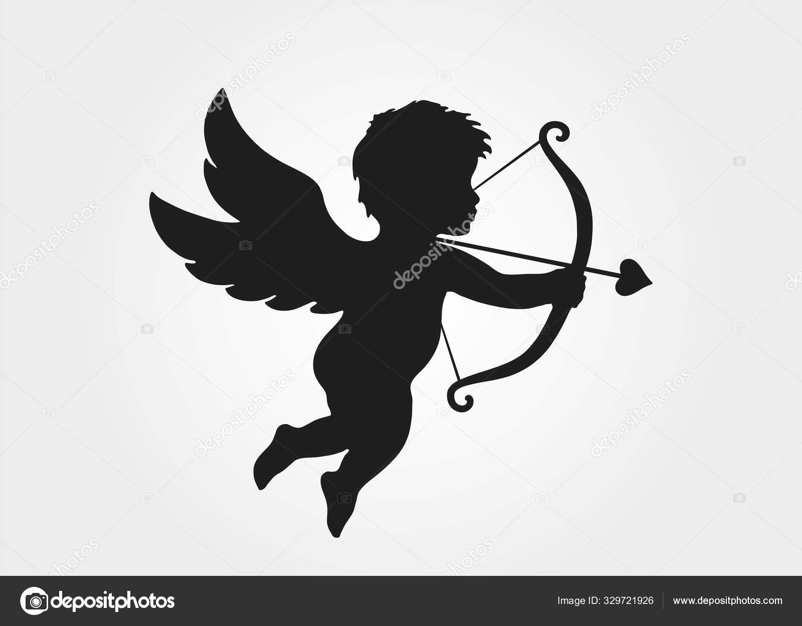 Cupidon mignon avec arc et flèche. symbole d'amour Vecteur par ©nm09  329721926