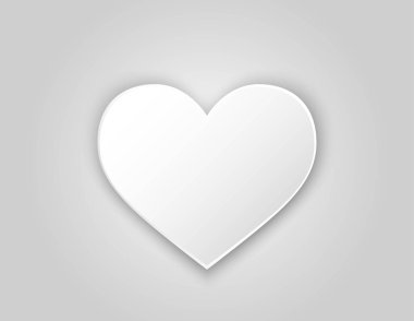 Gölgeli beyaz kalp. Sevgililer Günü Tasarım Ögesi