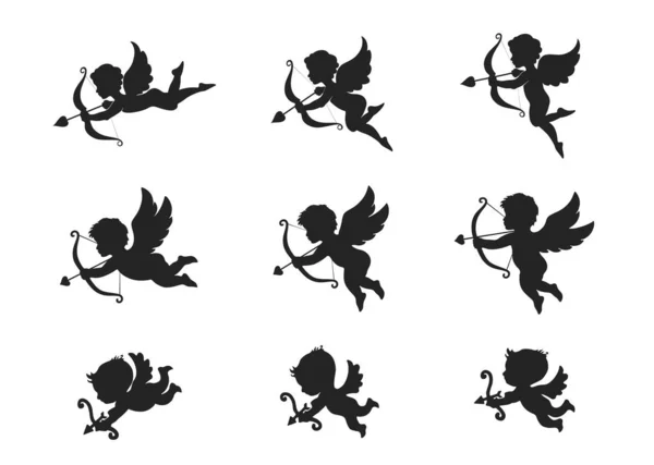 Aşk ikonu seti. Aşk sembolü ve Sevgililer Günü tasarım elementi. ok atıyorlar.