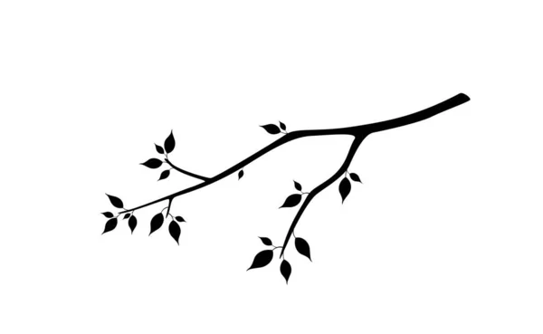 Rama de árbol con hojas. elemento de diseño del árbol de primavera — Vector de stock
