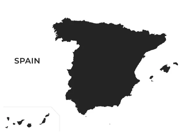 Карта Испании Канарейными Островами Высокая Детализация Изолированного Векторного Географического Шаблона — стоковый вектор
