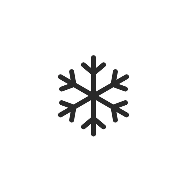 Sneeuwvlokje Pictogram Sneeuwsymbool Eenvoudig Plat Ontwerp Weersvoorspellingsteken Voor Website Knop — Stockvector
