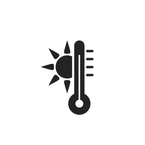 Simbolo Temperatura Calda Nel Design Piatto Semplice Icona Del Termometro — Vettoriale Stock