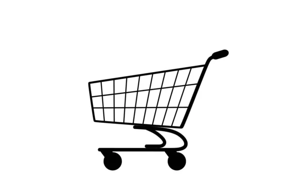 Иконка Супермаркета Символ Потребления Покупки Черно Белого Изолированного Вектора — стоковый вектор
