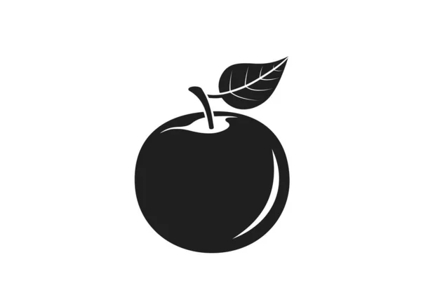 Apfelsymbol Vektorbild Der Lebensmittelzutaten Natürliche Bio Früchte Und Vegetarische Lebensmittel — Stockvektor