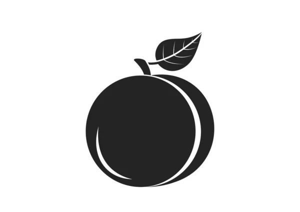 Персиковий Значок Векторне Зображення Харчових Інгредієнтів Натуральний Органічний Елемент Дизайну — стоковий вектор