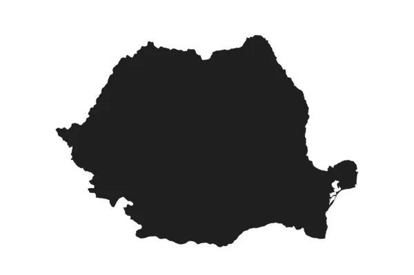 Romanya Vektör Haritası Avrupa Ülkesinin Yüksek Ayrıntılı Izole Coğrafi Şablonu — Stok Vektör