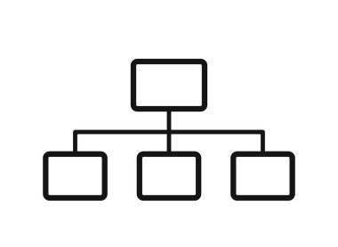 Akış şeması simgesi. dikey hiyerarşi akış şablonu. iş ve bilgi tasarımı ögesi
