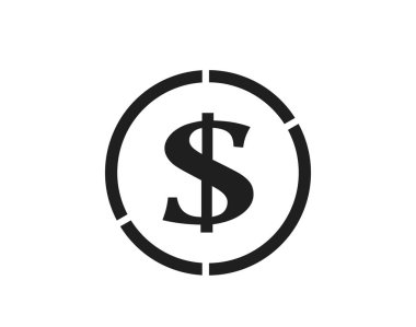 Dolar simgesi. İzole vektör bankacılığı ve para sembolü. Basit biçim finans bilgi tasarımı ögesi
