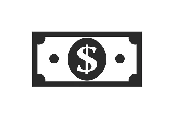 Ícone Nota Dólar Símbolo Moeda Vetorial Isolado Estilo Simples Infográfico — Vetor de Stock