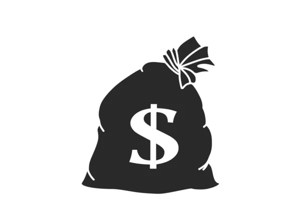 Ícone Saco Dinheiro Banco Vetorial Isolado Símbolo Monetário Elemento Design — Vetor de Stock