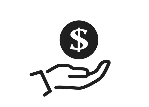 Зберегти Значок Грошей Монета Руці Ізольований Векторний Банківський Інвестиційний Фінансовий — стоковий вектор