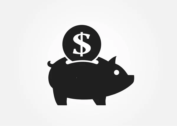Salvar Ícone Dinheiro Piggy Bank Banco Vetorial Isolado Símbolo Financeiro — Vetor de Stock