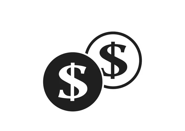 Ícone Moedas Dólar Finanças Dinheiro Símbolo Elemento Design Infográfico Estilo — Vetor de Stock