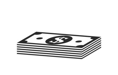 Dolar yığını simgesi. vektör nakit ve para sembolü. Basit mali ve bankacılık bilgi tasarımı ögesi