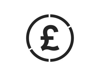 İngiliz sterlin ikonu. izole edilmiş vektör uk para sembolü. Basit biçim finans bilgi tasarımı ögesi
