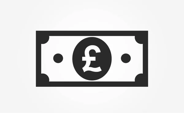 Pfund Sterling Banknotensymbol Isolierter Vektor Britisches Geld Symbol Finanzdesign Element — Stockvektor