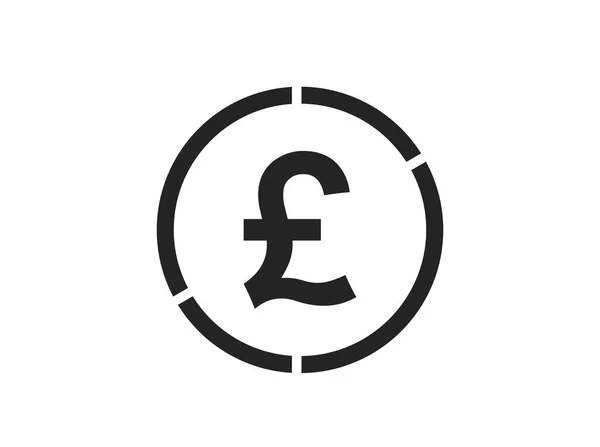 Icono Libra Esterlina Símbolo Dinero Aislado Vector Del Reino Unido — Vector de stock