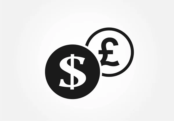 Symbol Für Britische Pfund Münzen Bargeld Und Geld Symbol Einfacher — Stockvektor