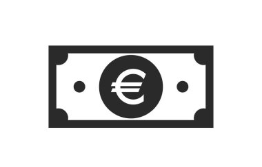 Euro banknot ikonu. İzole Avrupa Birliği para sembolü. finansal tasarım ögesi