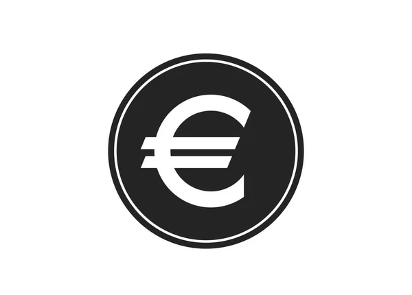Euro Coin Icon Isolated Vector European Union Money Symbol Simple — Stock Vector