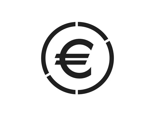 Icona Dell Euro Isolato Vettore Simbolo Dei Soldi Dell Unione — Vettoriale Stock