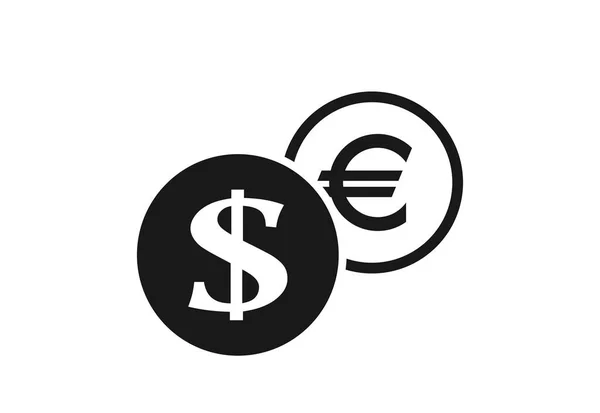 Icône Change Dollar Euro Symbole Change Transfert Bancaire — Image vectorielle