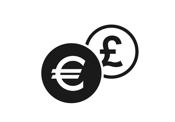 Euro Livre Sterling Symbole Change Icône Change Devises Argent Virement — Image vectorielle