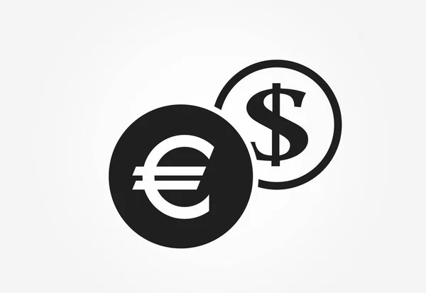 Euro Dollar Wisselsymbool Valutawissel Pictogram Geld Bankoverschrijving Ondertekenen — Stockvector