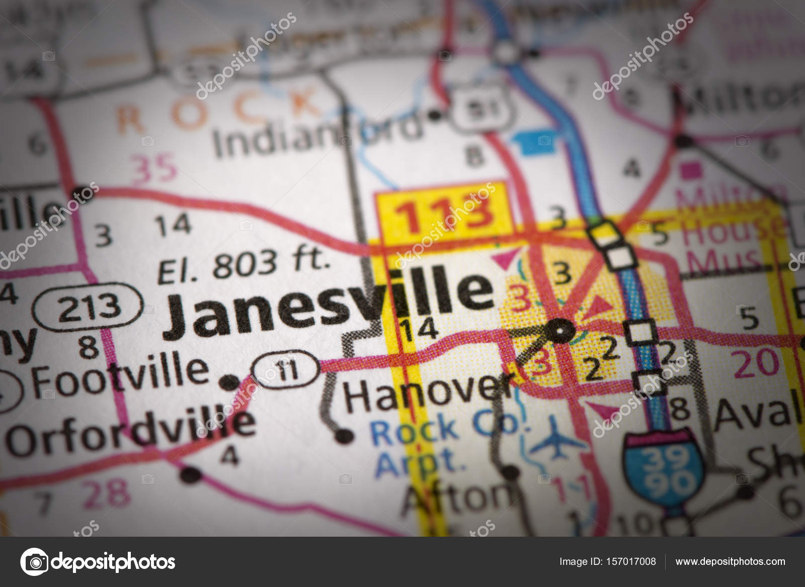 Janesville, Wisconsin on map Stock Photo by ©icemanj 157017008