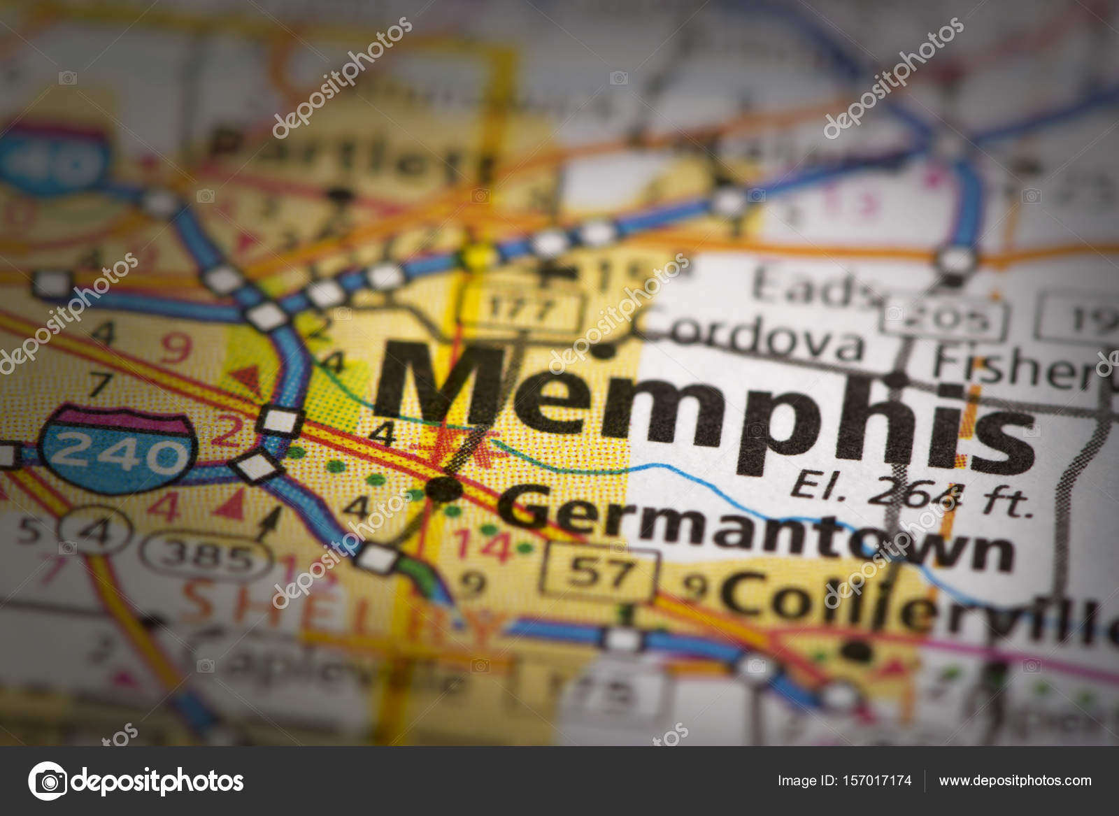 Mapa De Memphis Tennessee Memphis No Mapa Fotos, Imagens De © Icemanj #157017174