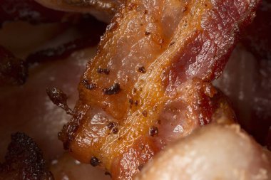 Closeup pişmiş domuz pastırması