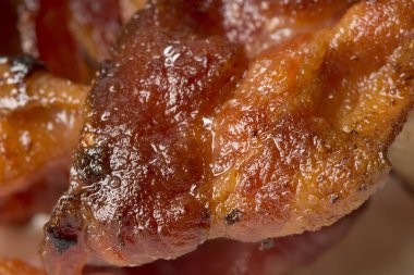 Closeup pişmiş domuz pastırması