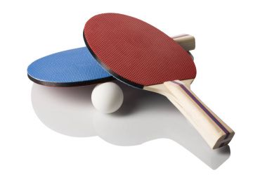 Kırmızı ve mavi Ping Pong -, kolları sağ karşı karşıya geçti su bendi kapağı