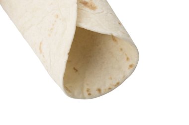 Boş sarılmış un tortilla.