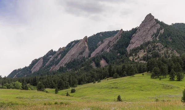 Vista Dos Flatirons Perto Boulder Colorado Estados Unidos América — Fotografia de Stock