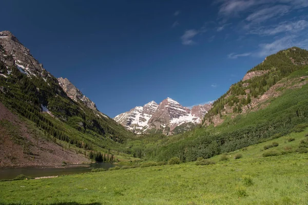 Pohled Maroon Bells Colorado Usa — Stock fotografie