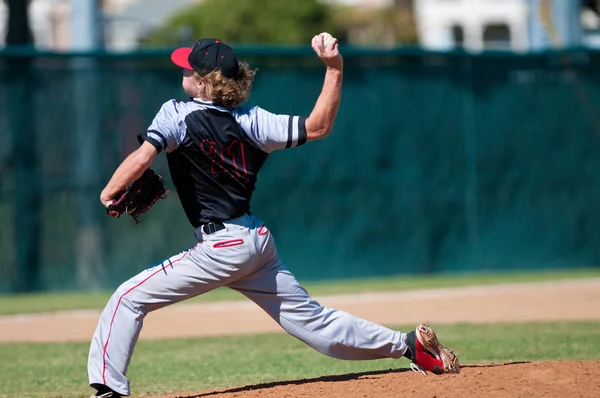 High school baseball pitcher — Stock Photo, Image