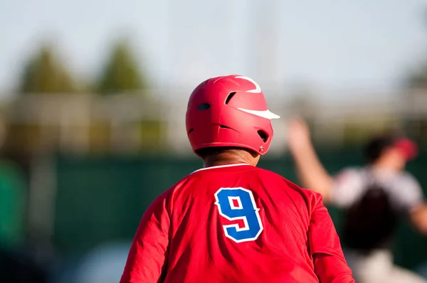 Jugador de béisbol afroamericano de secundaria — Foto de Stock