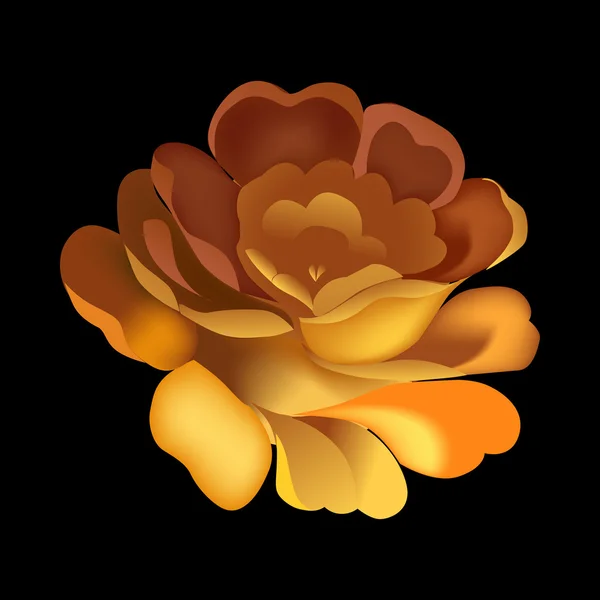 Élément de fleur sur fond noir . — Image vectorielle