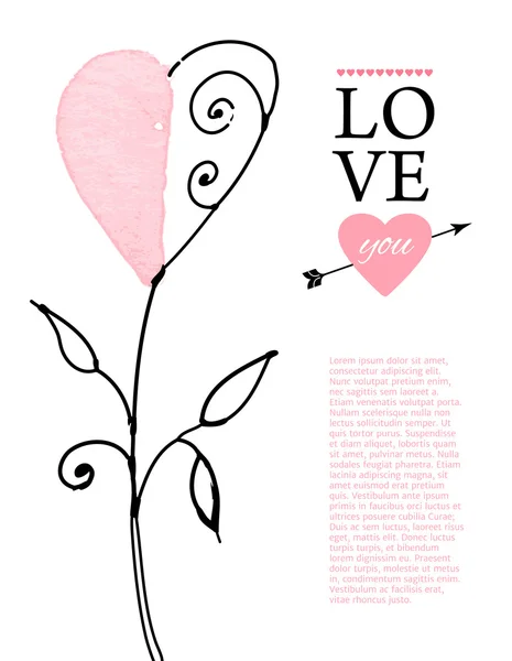 Postcard for Valentine s day — Stock Vector