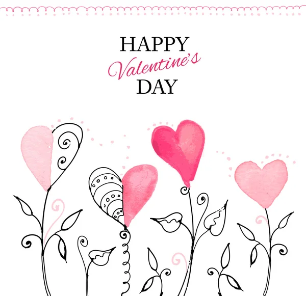 Postal para el día de San Valentín — Vector de stock