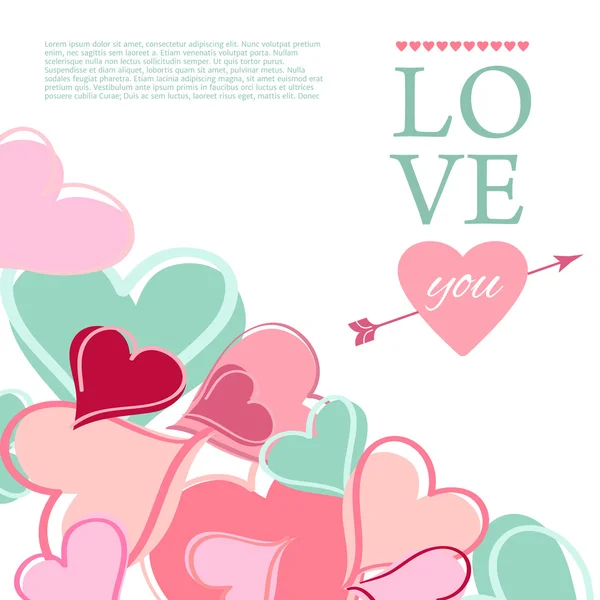 Postkarte zum Valentinstag. Vektorillustration — Stockvektor