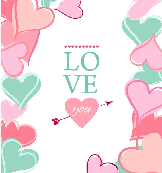 Post card for Valentine s day. Vector illustration — Stock Vector