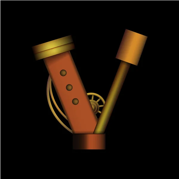 Lettre Steampunk isolée sur vecteur blanc — Image vectorielle