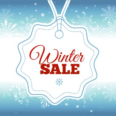 Kış satış poster. Vektör çizim.