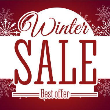 Kış satış poster. Vektör çizim.