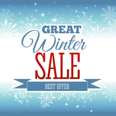 Kış satış poster. Vektör çizim.