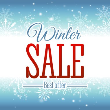 Kış satış poster. Vektör çizim.